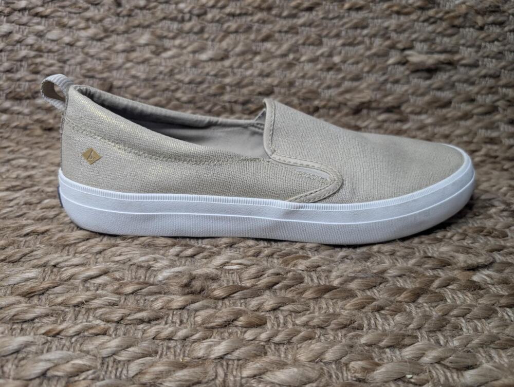Sperry Top-Sider Crest Twin Gore Sparkle Gold Sneakers Slip On Shoes Women's 11